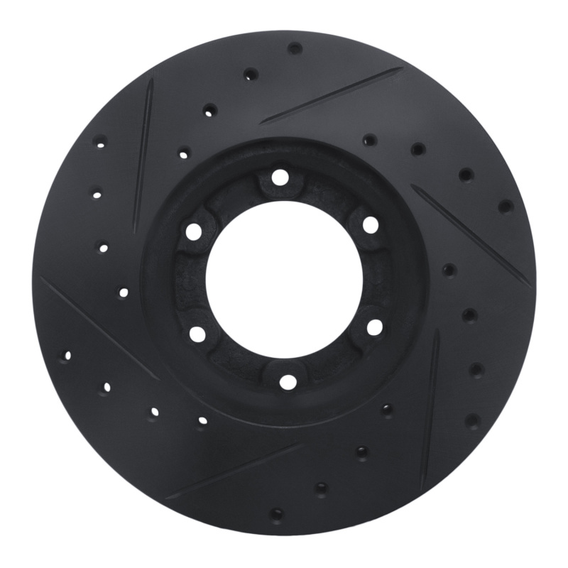 Picture of R1 87-88 Toyota Pickup Front Right Drilled & Slotted Black Brake Rotor
