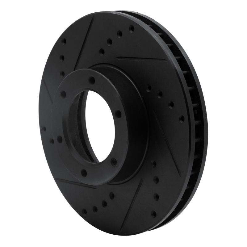 Picture of R1 89-93 Toyota Pickup Front Left Drilled & Slotted Black Brake Rotor