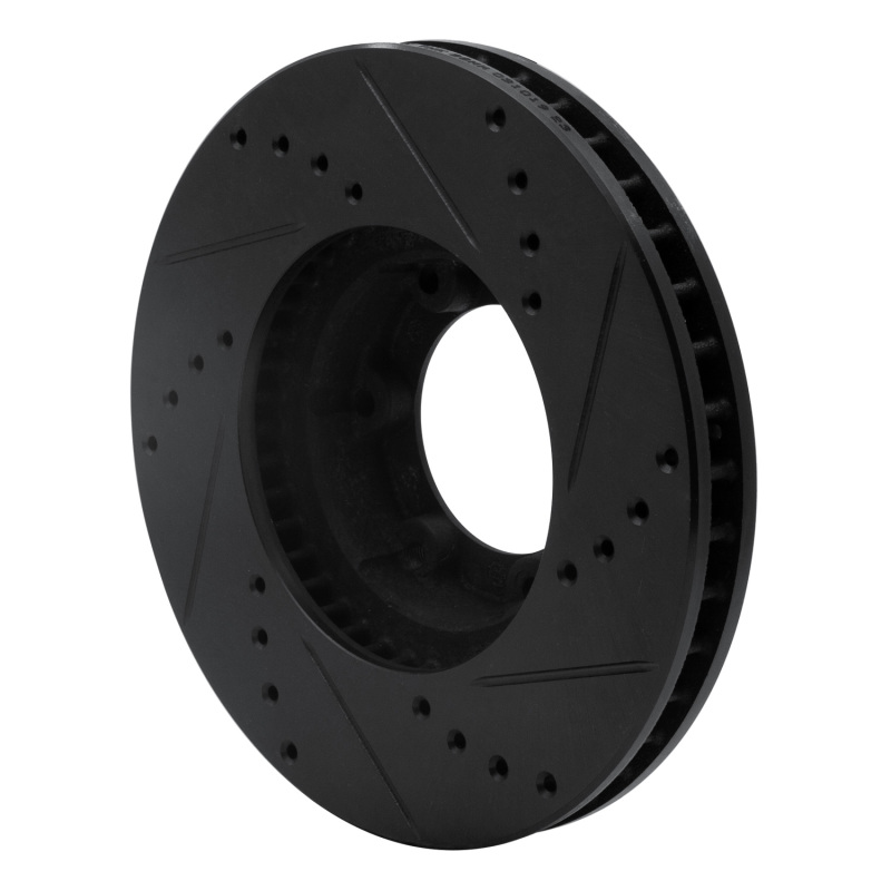 Picture of R1 89-93 Toyota Pickup Front Left Drilled & Slotted Black Brake Rotor