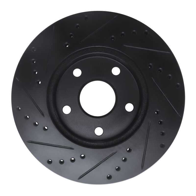 Picture of R1 91-97 Toyota Previa Front Right Drilled & Slotted Black Brake Rotor