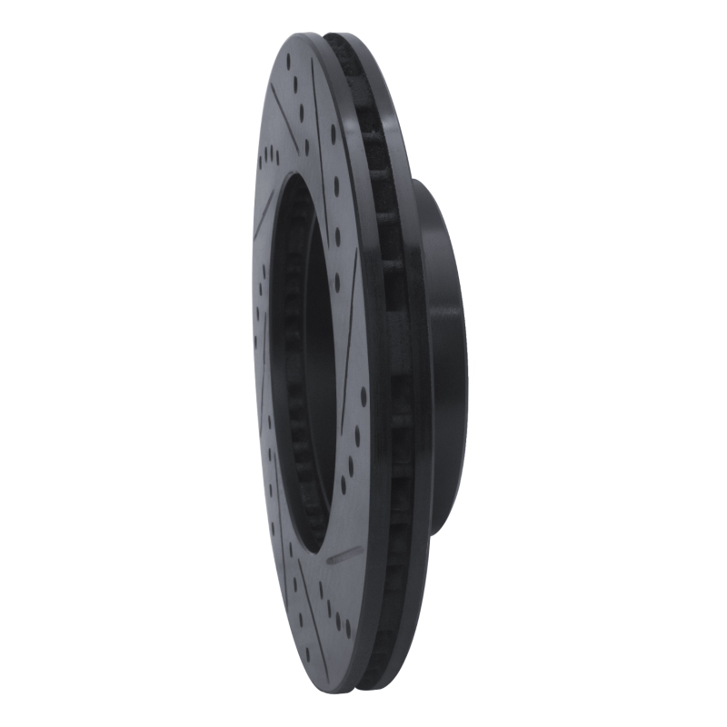 Picture of R1 91-97 Toyota Previa Front Left Drilled & Slotted Black Brake Rotor