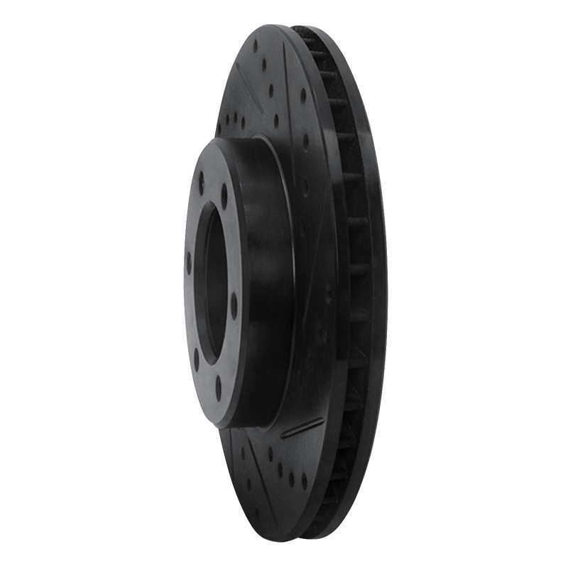 Picture of R1 93-98 Toyota T100 Front Right Drilled & Slotted Black Brake Rotor