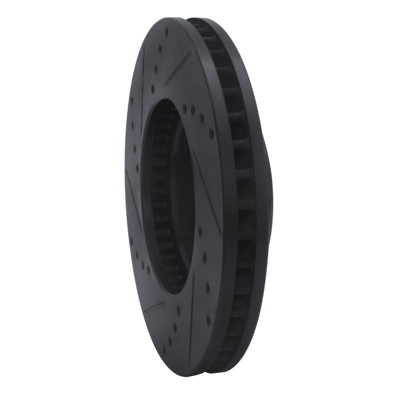 Picture of R1 89-93 Toyota Pickup Front Right Drilled & Slotted Black Brake Rotor