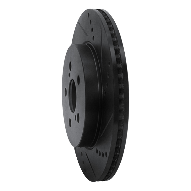 Picture of R1 19-25 Toyota Corolla (Mexico) Front Right Drilled & Slotted Black Brake Rotor