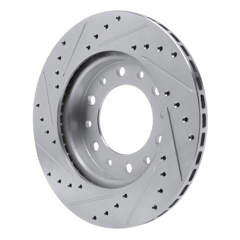 Picture of R1 76-89 Toyota Land Cruiser Front Right Drilled & Slotted Black Brake Rotor