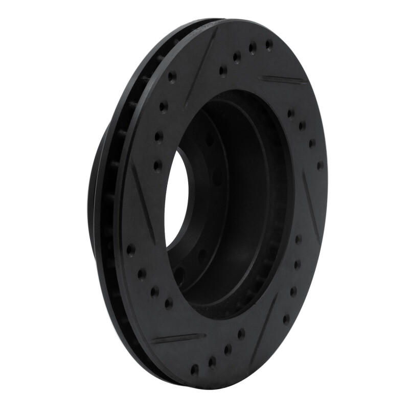 Picture of R1 86-88 Mazda RX-7 Front Right Drilled & Slotted Black Brake Rotor