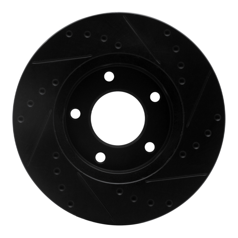 Picture of R1 92-03 Mazda 929 Front Left Drilled & Slotted Black Brake Rotor