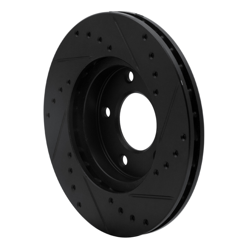Picture of R1 92-03 Mazda 929 Front Left Drilled & Slotted Black Brake Rotor