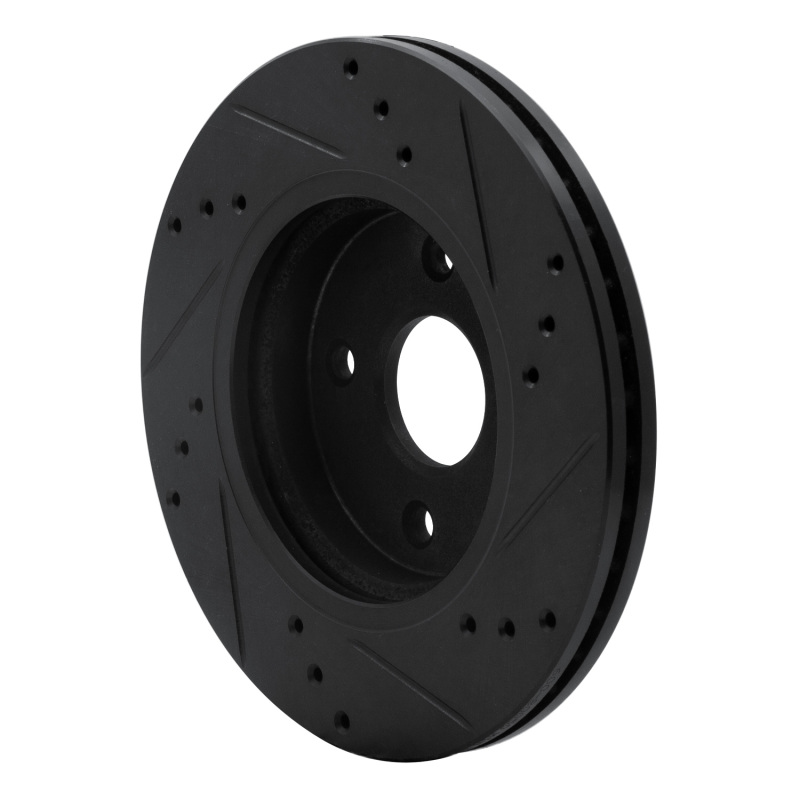 Picture of R1 11-15 Mazda 2 (Mexico) Front Left Drilled & Slotted Black Brake Rotor