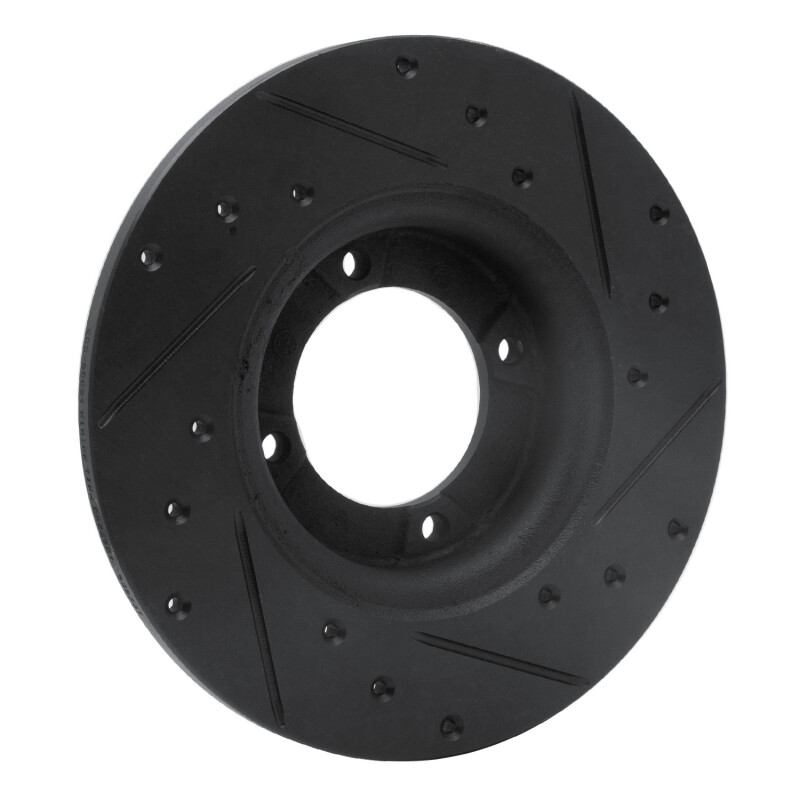 Picture of R1 74-84 Ford COURIER (USA/Canada) Front Left Drilled & Slotted Black Brake Rotor