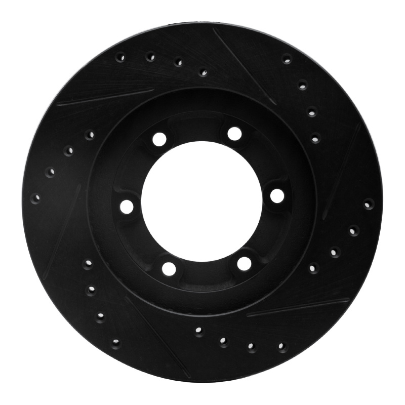 Picture of R1 87-93 Mazda B2600 Front Left Drilled & Slotted Black Brake Rotor