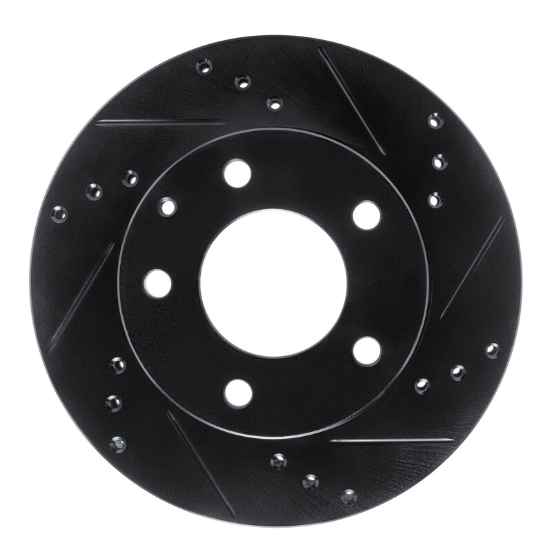 Picture of R1 92-93 Mazda MPV Front Right Drilled & Slotted Black Brake Rotor