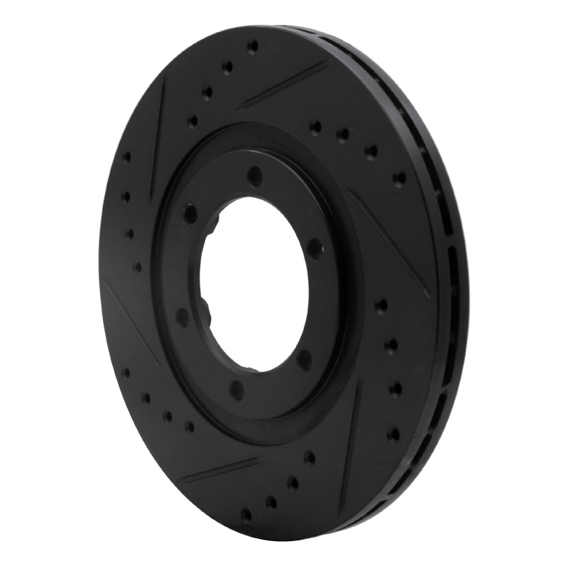 Picture of R1 87-93 Mazda B2600 Front Left Drilled & Slotted Black Brake Rotor