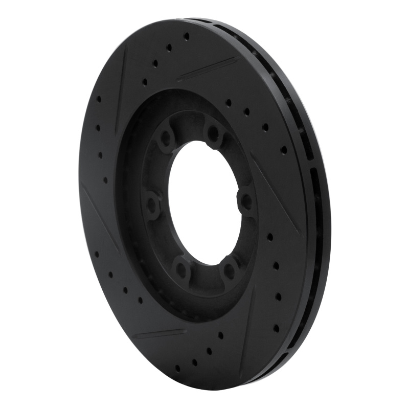 Picture of R1 87-93 Mazda B2200 Front Right Drilled & Slotted Black Brake Rotor