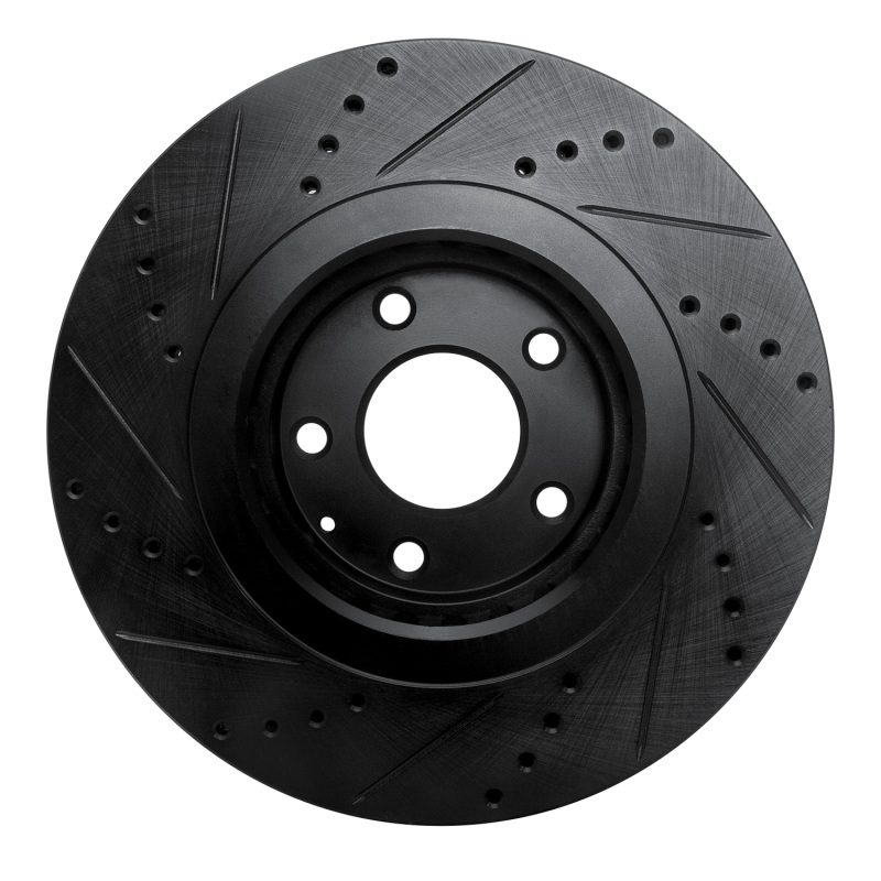 Picture of R1 16-25 Mazda CX-5 Front Right Drilled & Slotted Black Brake Rotor