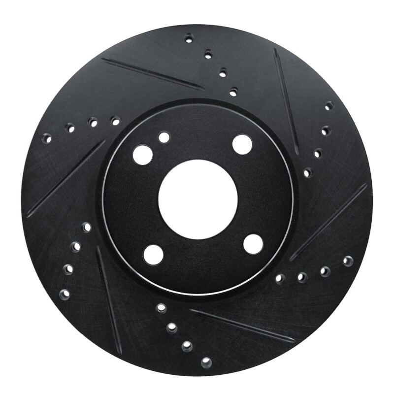 Picture of R1 16-25 Mazda 2 (Mexico) Front Right Drilled & Slotted Black Brake Rotor