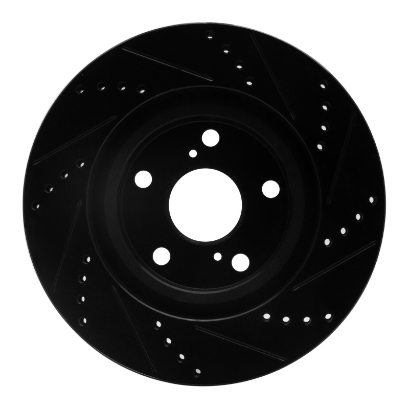 Picture of R1 02-08 Seat ALHAMBRA Front Left Drilled & Slotted Black Brake Rotor