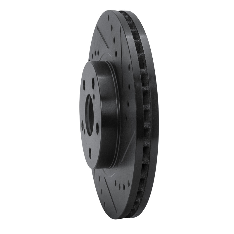 Picture of R1 09-15 Toyota Corolla (Mexico) Front Right Drilled & Slotted Black Brake Rotor