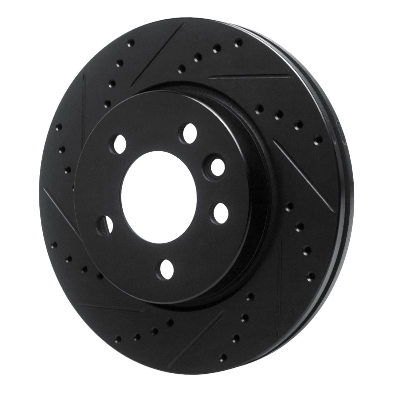 Picture of R1 10-17 Volkswagen AMAROK (Mexico) Front Left Drilled & Slotted Black Brake Rotor