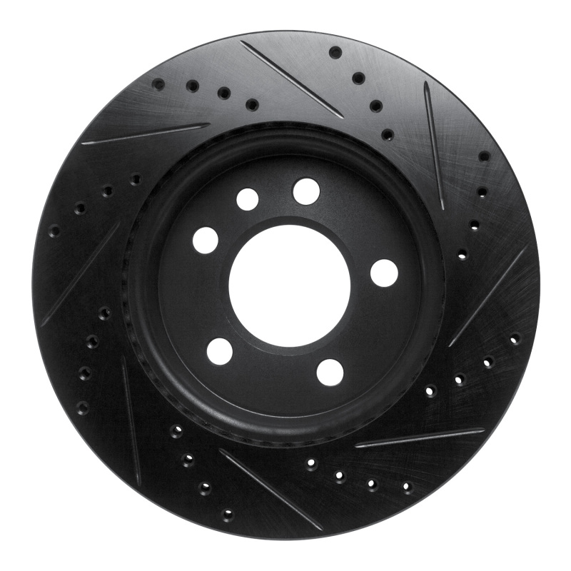 Picture of R1 10-17 Volkswagen AMAROK (Mexico) Front Left Drilled & Slotted Black Brake Rotor