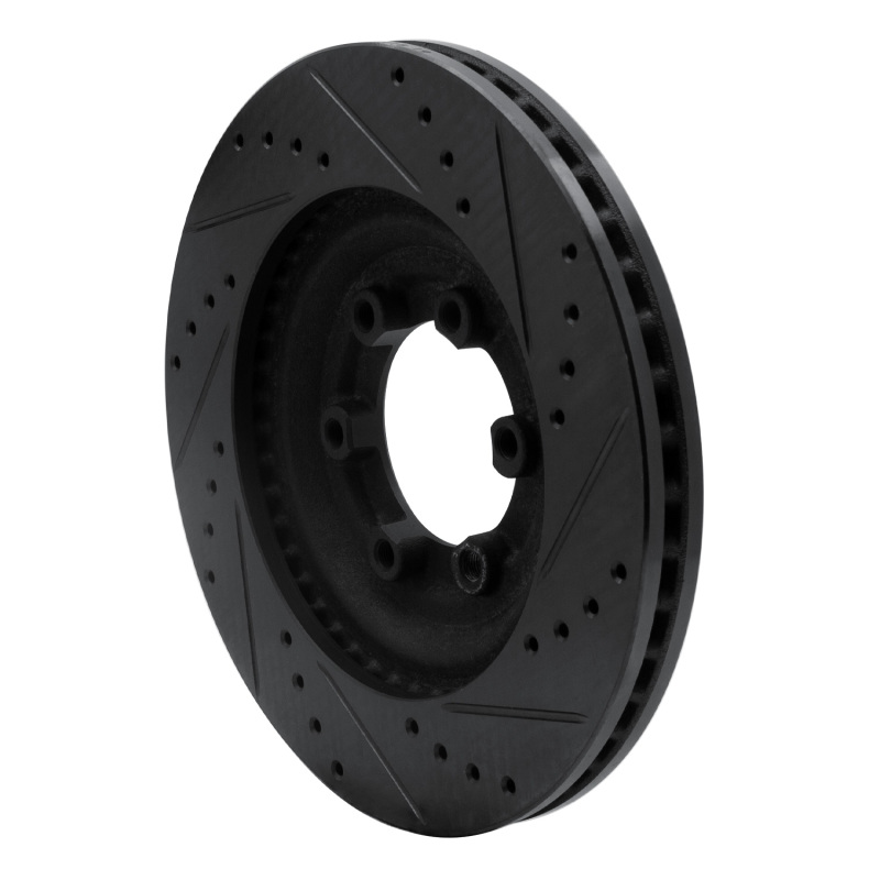Picture of R1 12-18 Chevrolet Colorado Front Left Drilled & Slotted Black Brake Rotor