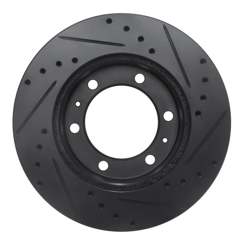 Picture of R1 09-15 Toyota Hilux (Mexico) Front Left Drilled & Slotted Black Brake Rotor