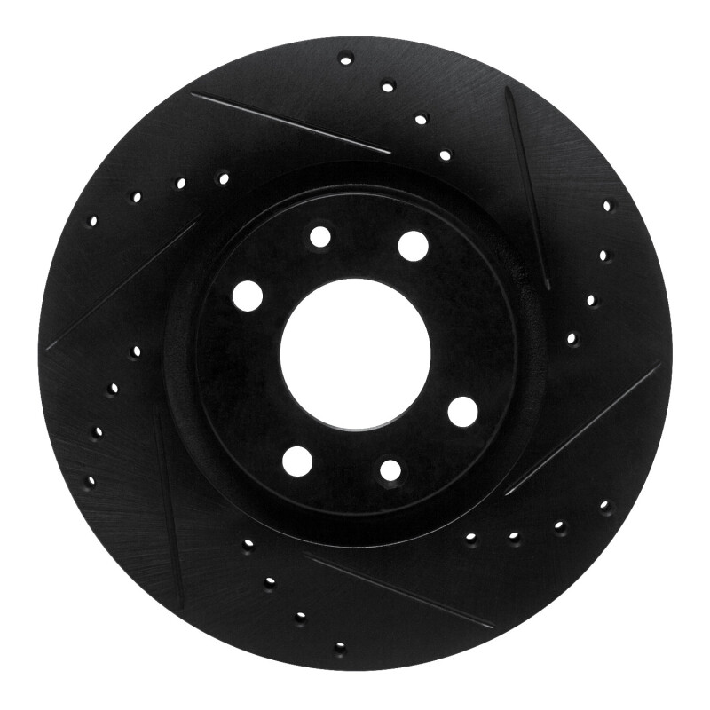 Picture of R1 03-25 Peugeot Partner (Mexico) Front Right Drilled & Slotted Black Brake Rotor