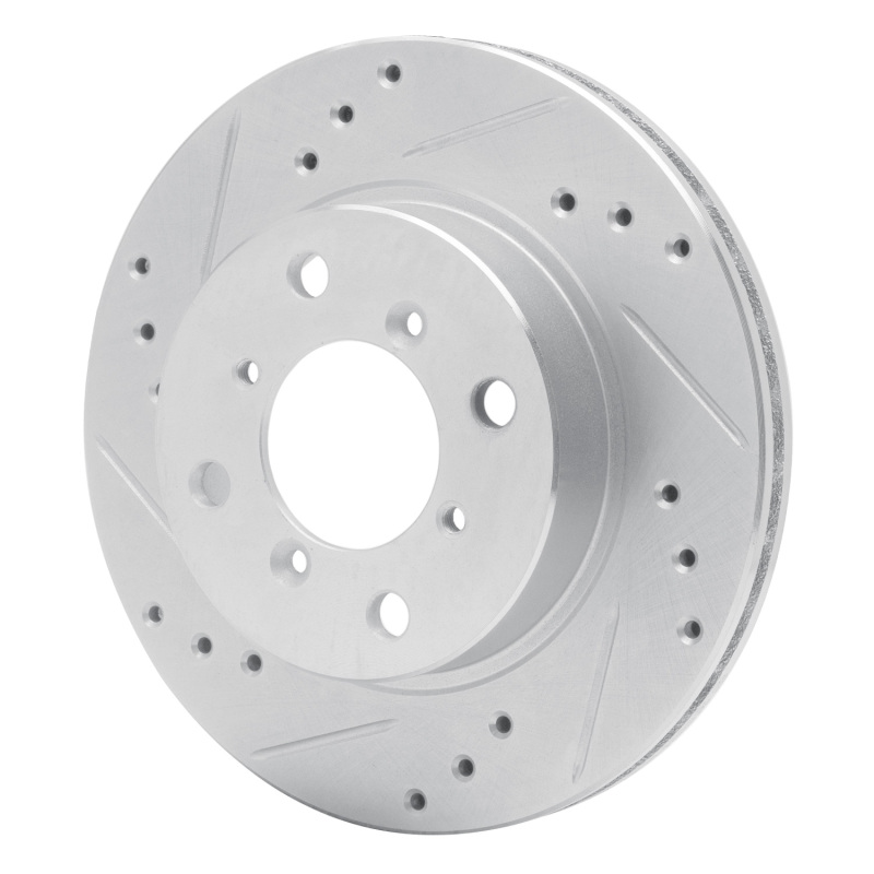 Picture of R1 95-02 Suzuki Esteem Front Left Drilled & Slotted Silver Brake Rotor