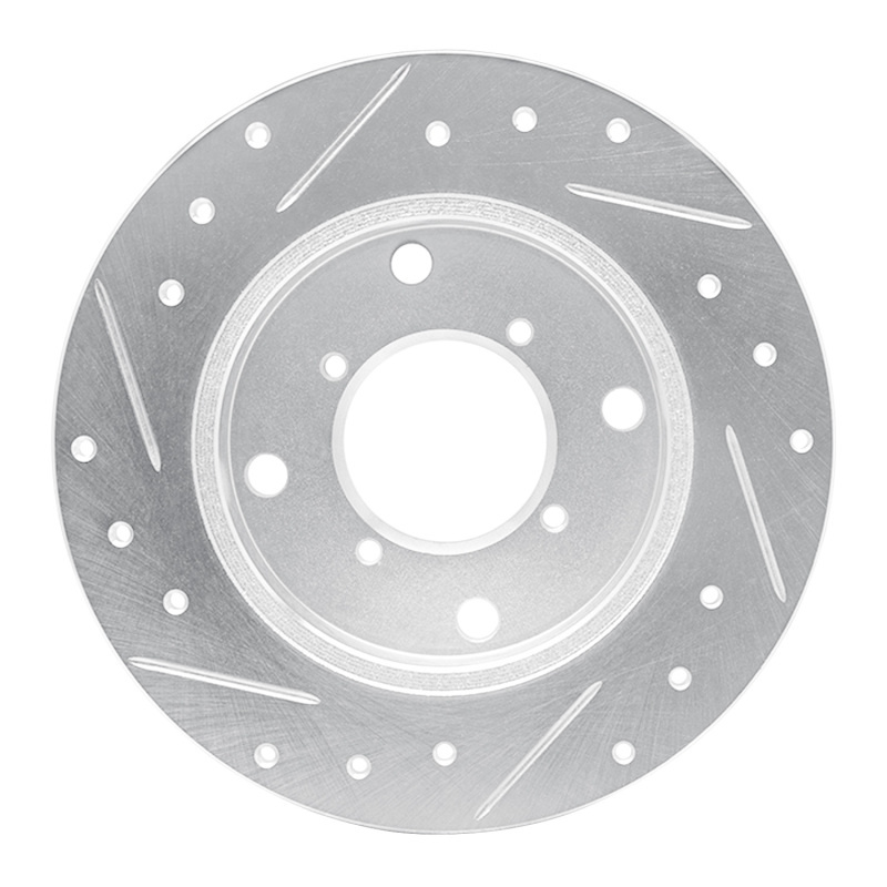Picture of R1 89-94 Suzuki SWIFT Rear Right Drilled & Slotted Silver Brake Rotor