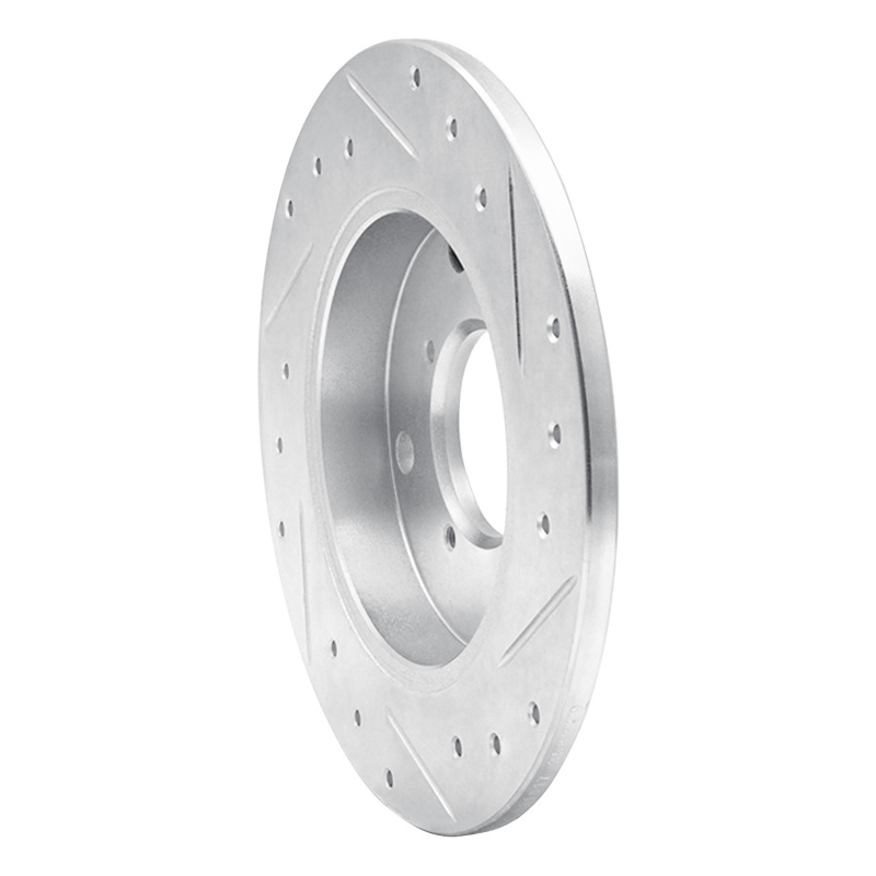Picture of R1 89-94 Suzuki SWIFT Rear Left Drilled & Slotted Silver Brake Rotor