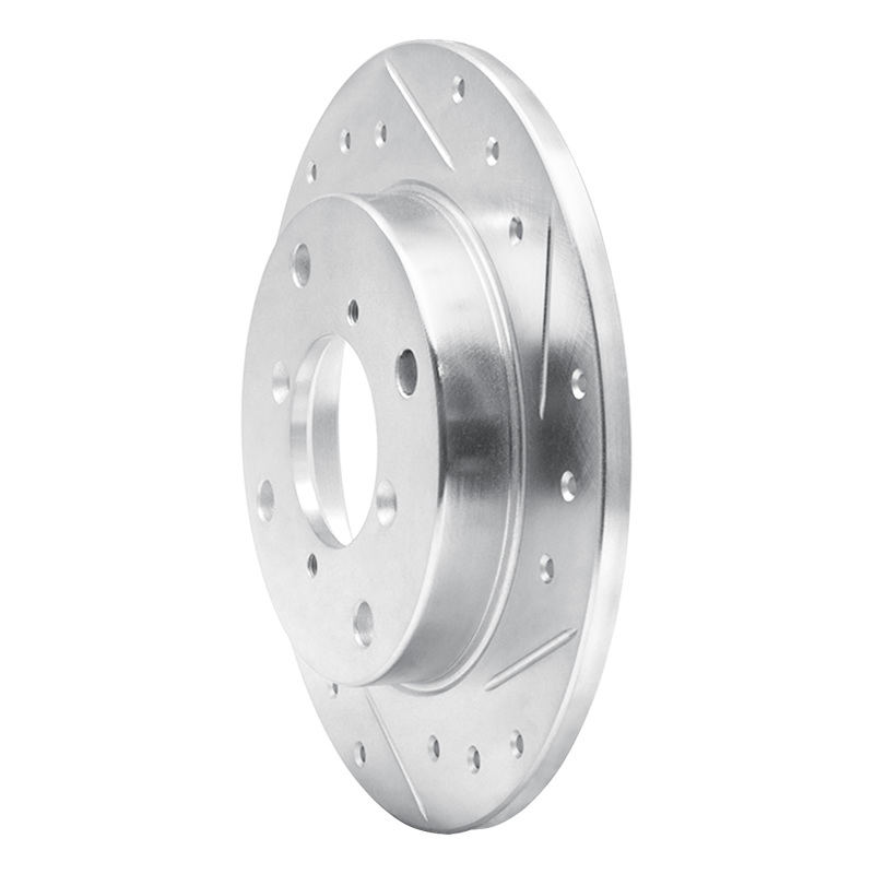 Picture of R1 89-94 Suzuki SWIFT Rear Right Drilled & Slotted Silver Brake Rotor