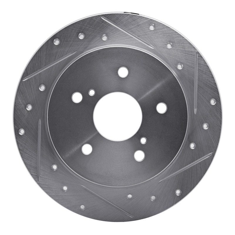 Picture of R1 10-13 Suzuki Kizashi Rear Right Drilled & Slotted Silver Brake Rotor