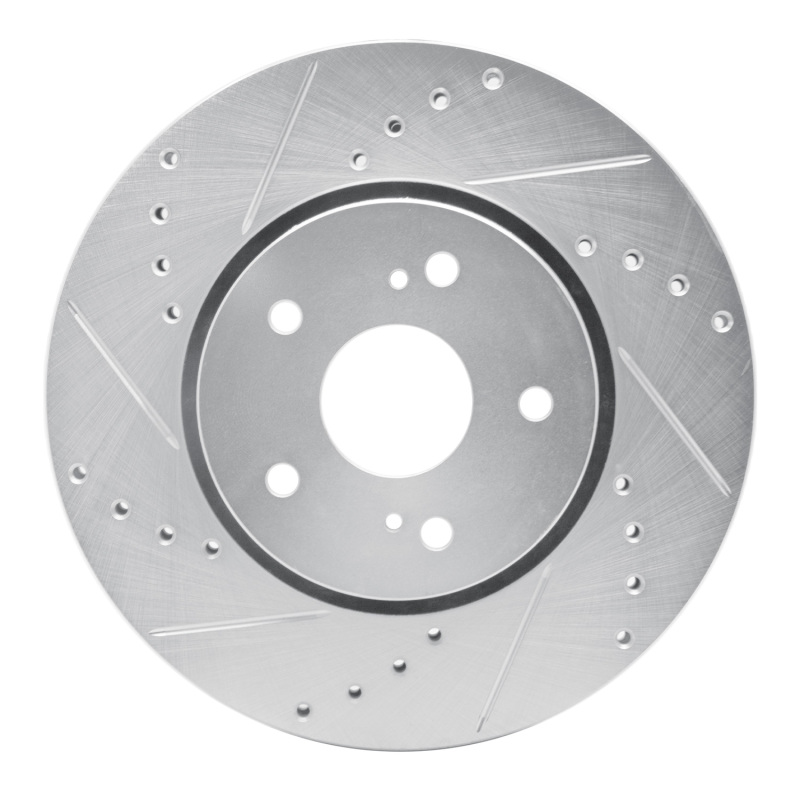 Picture of R1 10-13 Suzuki Kizashi Front Left Drilled & Slotted Silver Brake Rotor