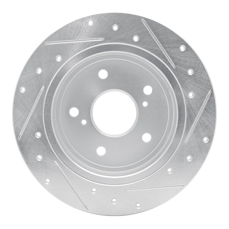 Picture of R1 10-13 Suzuki Kizashi Rear Left Drilled & Slotted Silver Brake Rotor