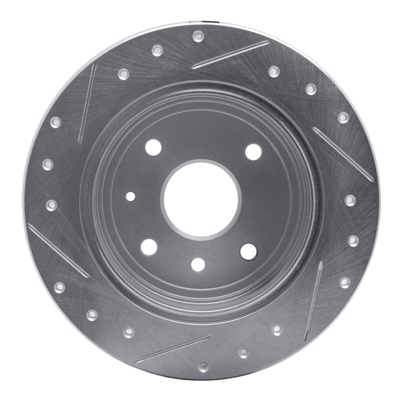 Picture of R1 04-10 Chevrolet Epica (Mexico) Rear Right Drilled & Slotted Silver Brake Rotor
