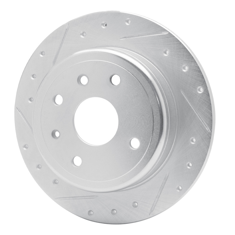 Picture of R1 04-10 Chevrolet Epica (USA/Canada) Rear Left Drilled & Slotted Silver Brake Rotor