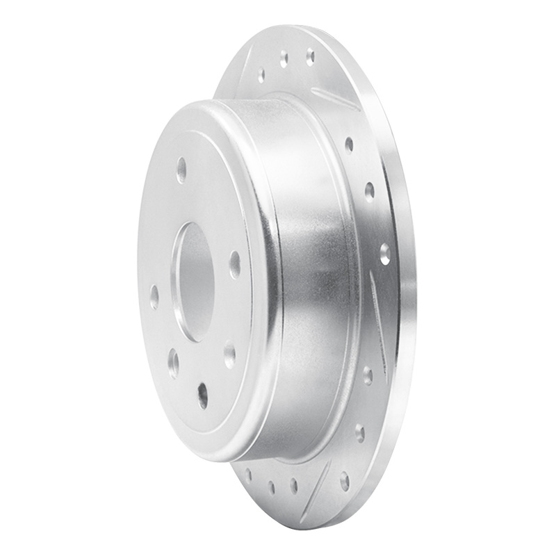 Picture of R1 04-10 Chevrolet Optra (USA/Canada) Rear Left Drilled & Slotted Silver Brake Rotor