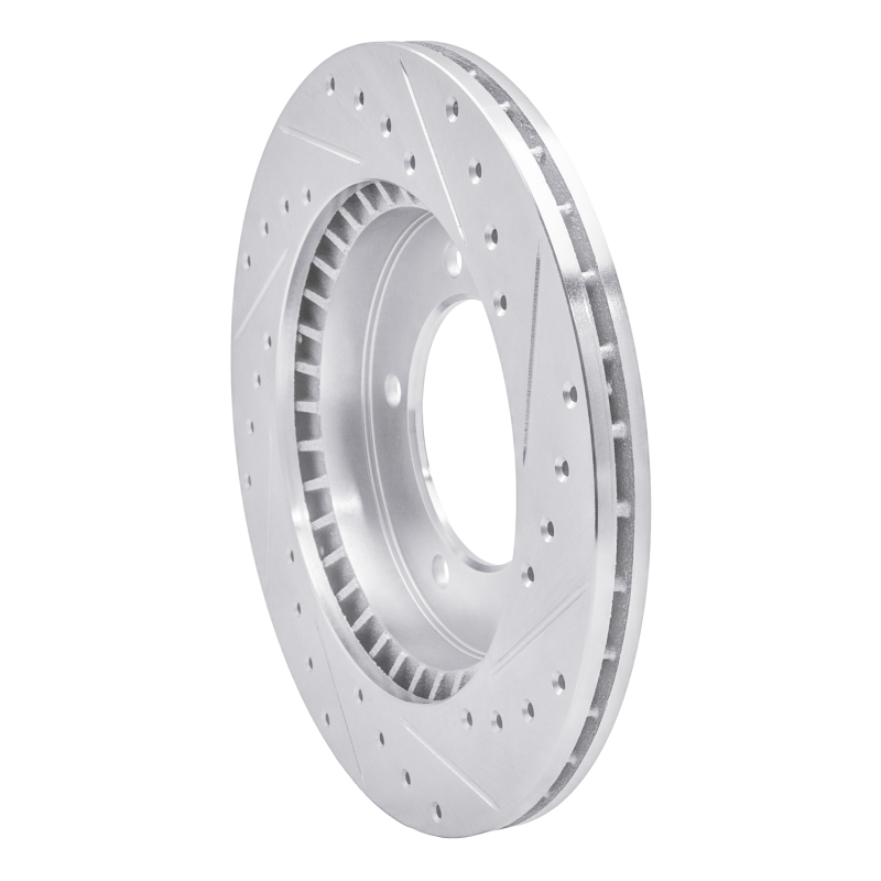 Picture of R1 96-98 Suzuki SIDEKICK Front Left Drilled & Slotted Silver Brake Rotor