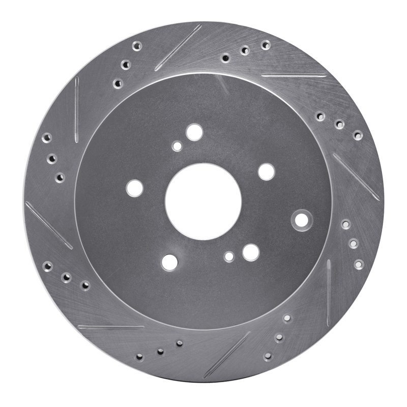 Picture of R1 09-17 Suzuki Grand Vitara Rear Left Drilled & Slotted Silver Brake Rotor