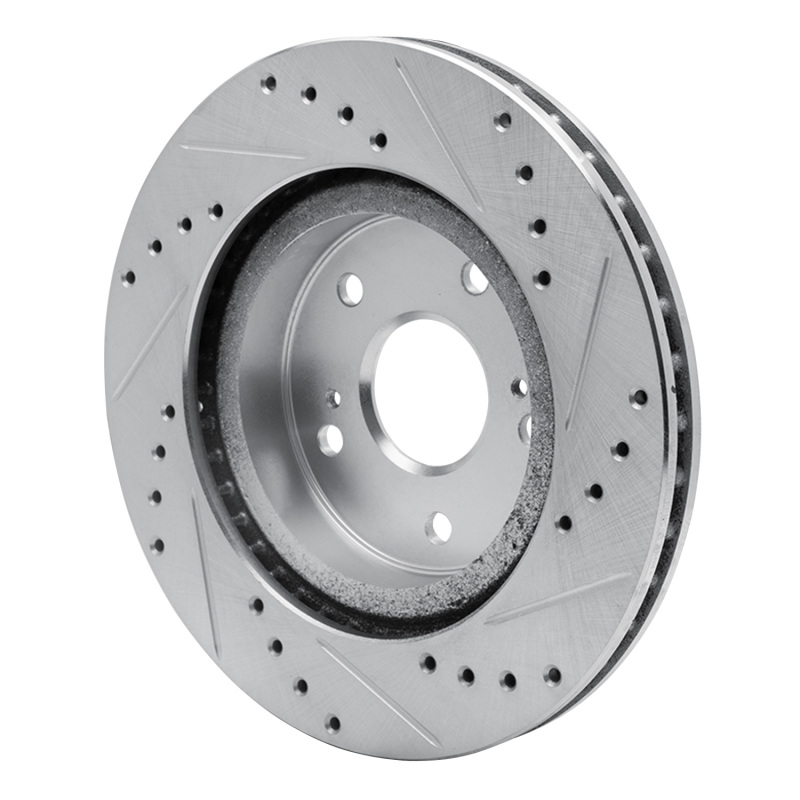 Picture of R1 06-17 Suzuki Grand Vitara Front Left Drilled & Slotted Silver Brake Rotor