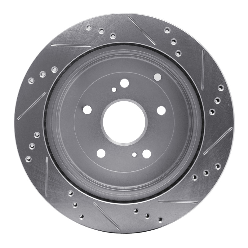 Picture of R1 09-17 Suzuki Grand Vitara Rear Left Drilled & Slotted Silver Brake Rotor