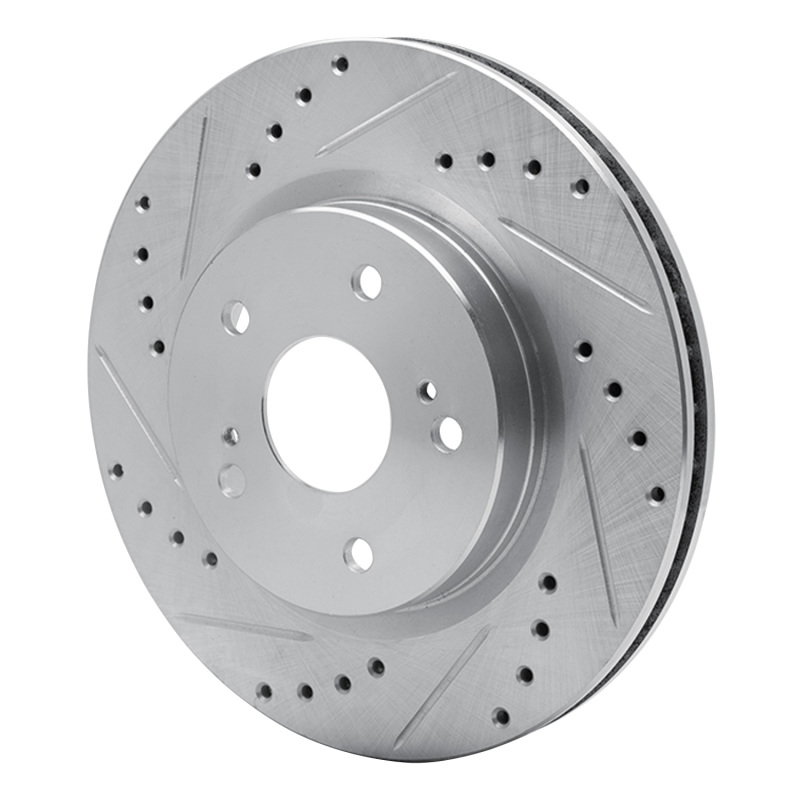 Picture of R1 06-17 Suzuki Grand Vitara Front Left Drilled & Slotted Silver Brake Rotor