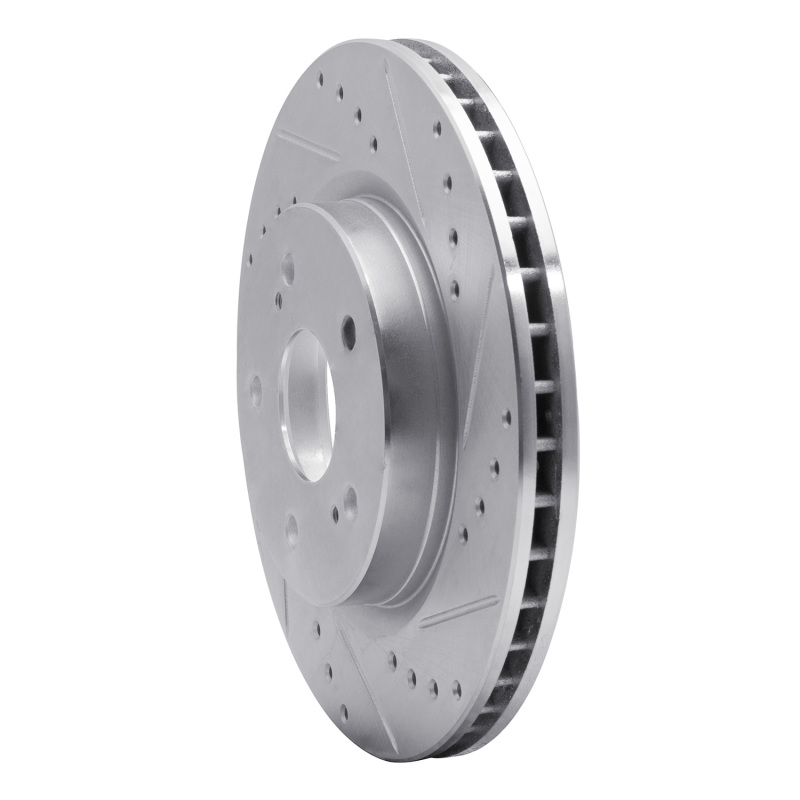 Picture of R1 06-17 Suzuki Grand Vitara Front Right Drilled & Slotted Silver Brake Rotor