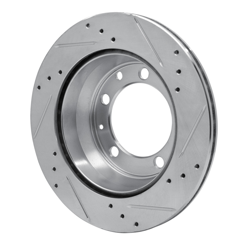 Picture of R1 77-88 Porsche 928 Rear Left Drilled & Slotted Silver Brake Rotor