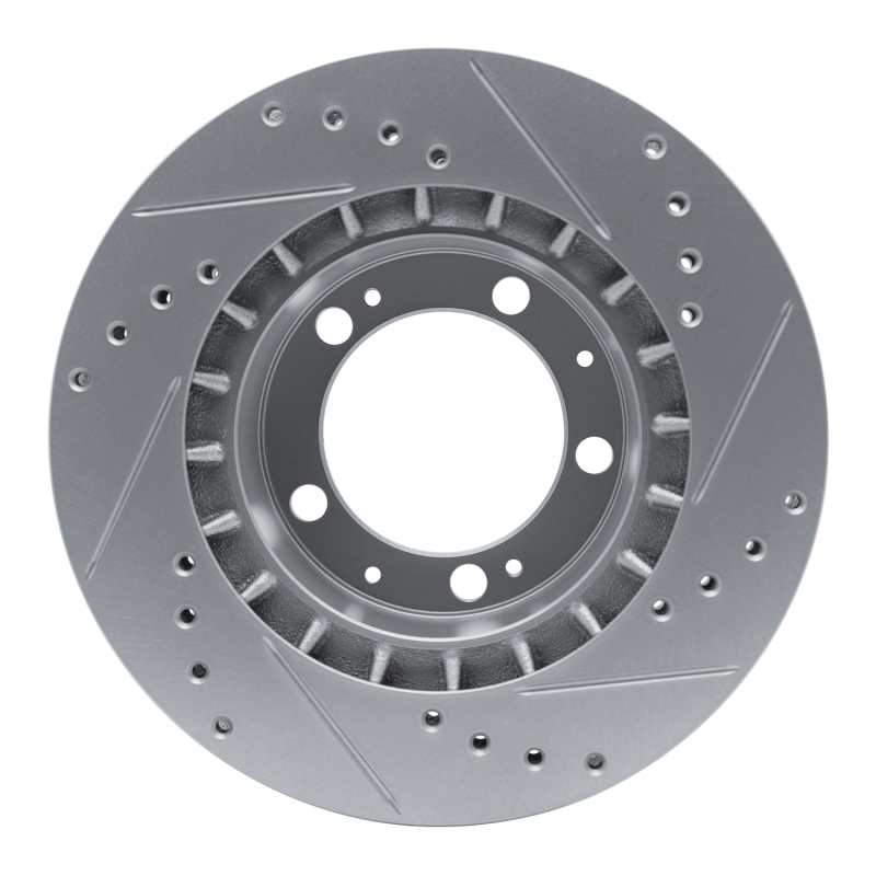 Picture of R1 87-95 Porsche 968 Front Left Drilled & Slotted Silver Brake Rotor