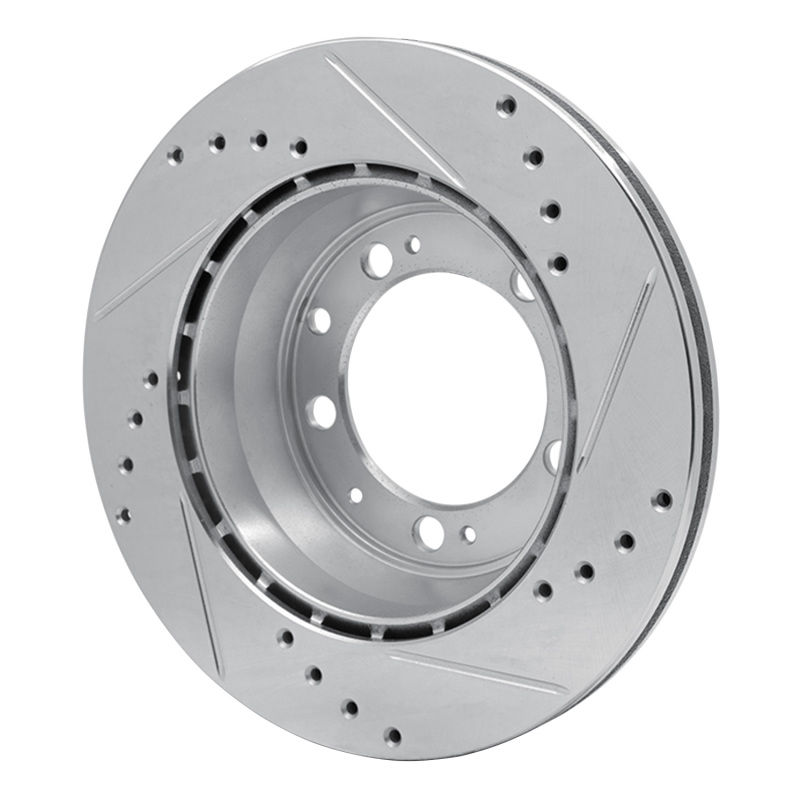 Picture of R1 86-95 Porsche 944 Turbo Rear Left Drilled & Slotted Silver Brake Rotor