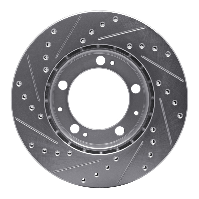Picture of R1 87-89 Porsche 944 Except Turbo Front Right Drilled & Slotted Silver Brake Rotor