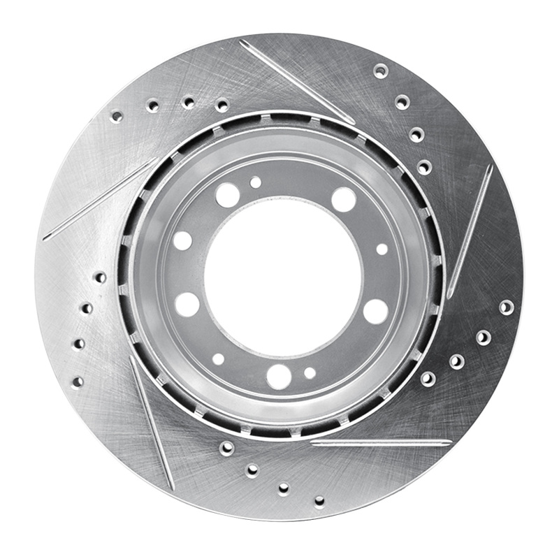 Picture of R1 86-95 Porsche 944 Turbo Rear Left Drilled & Slotted Silver Brake Rotor