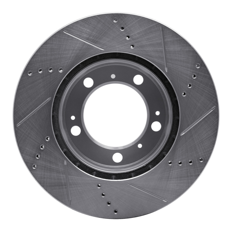 Picture of R1 97-04 Porsche Boxster Front Left Drilled & Slotted Silver Brake Rotor