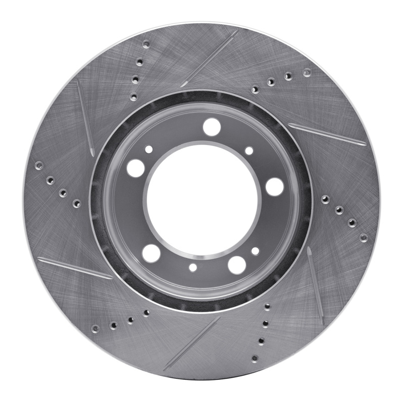 Picture of R1 97-04 Porsche Boxster Front Right Drilled & Slotted Silver Brake Rotor